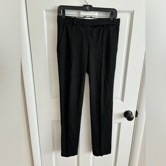 Theory black pintuck pants twill 2 knit size 4 - Picture 3 of 7